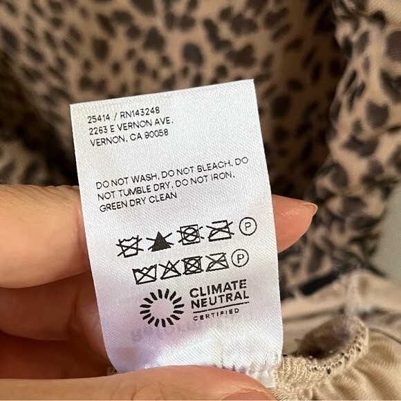 REFORMATION Tomas  Long Sleeve Mini Dress in Brown Cheetah L NWOT - Picture 8 of 15